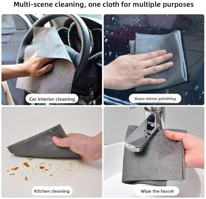Magic Cleaning Cloth 5 Pcs Lint Free Cloth Microfiber Cleaning Rag，Reusable