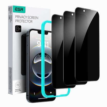 ESR 3 Pack for iPhone 15 Pro Max Screen Protector, [9H Hardness] [Military Grade Shatterproof] Full Coverage Tempered Glass Film with Easy Installation Tool, HD Clear, Scratch Resistant