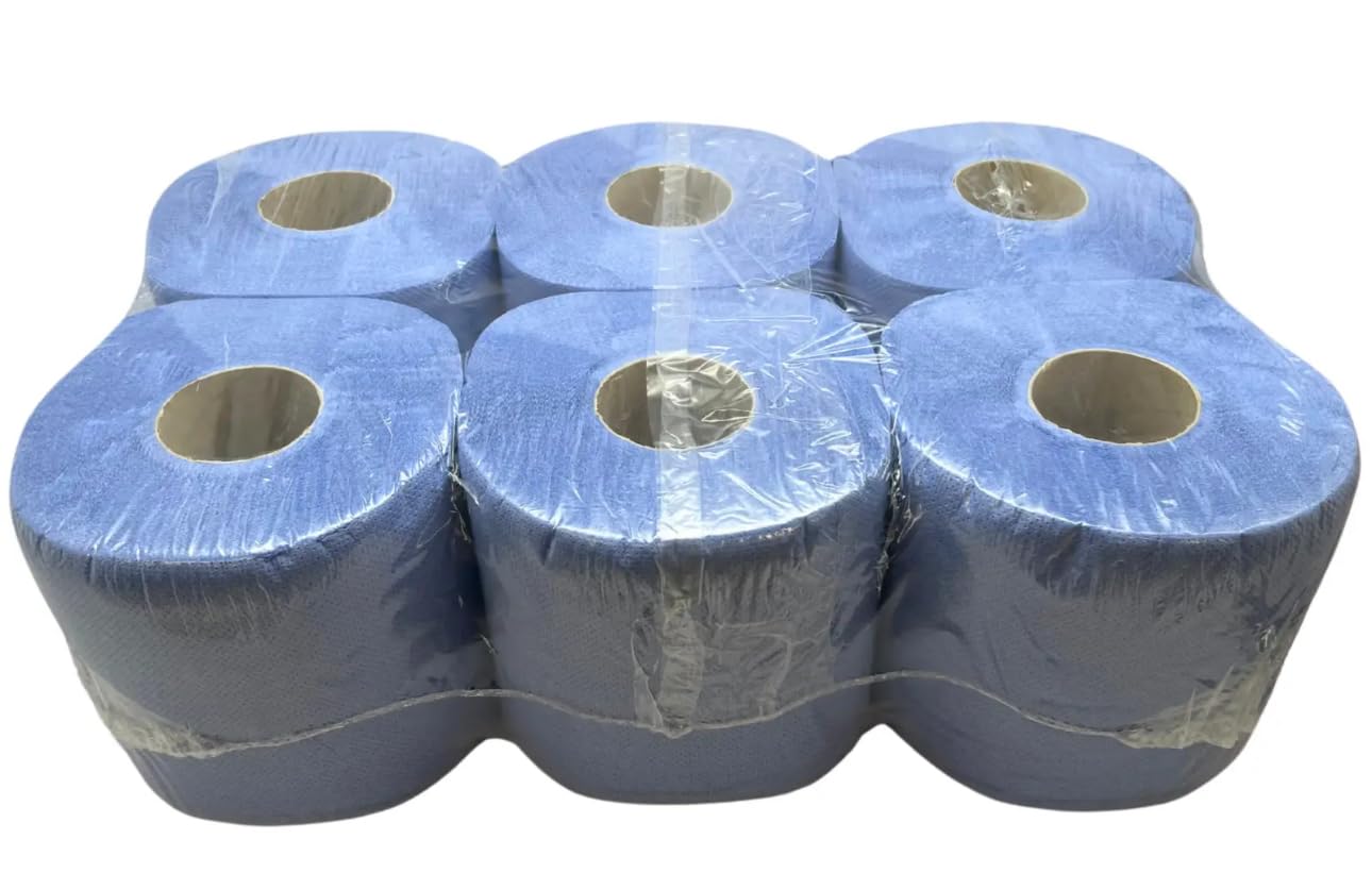 48 Rolls(8 Packs) ACT Blue Centre feed Rolls Embossed 2ply Wiper Paper Towel 45M