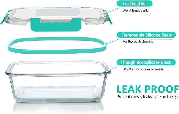 30 Pieces Glass Food Storage Containers