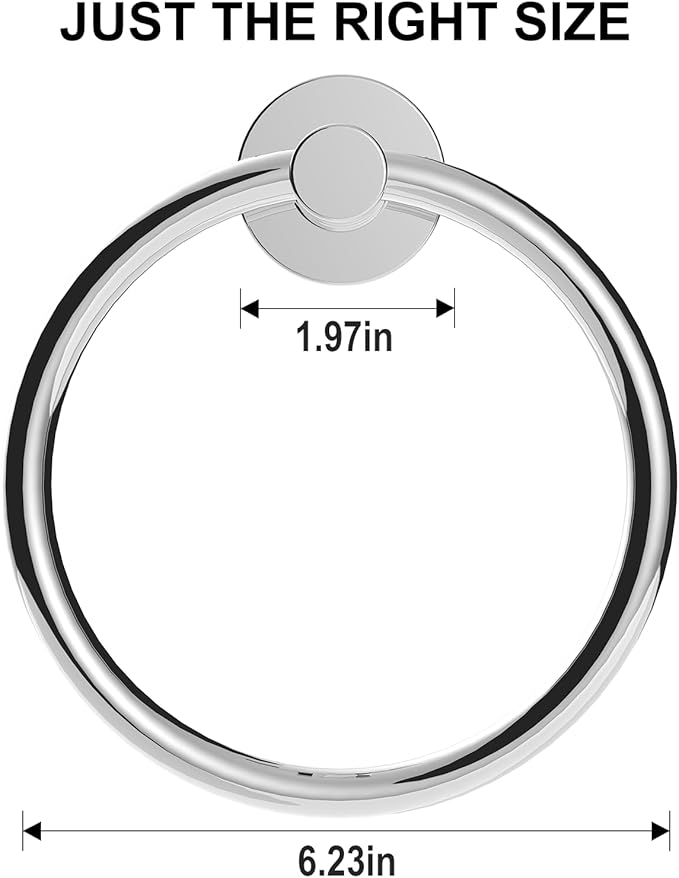 SetSail Towel Holder for Bathroom Wall 2 Packs Towel Ring Stainless Steel Heavy