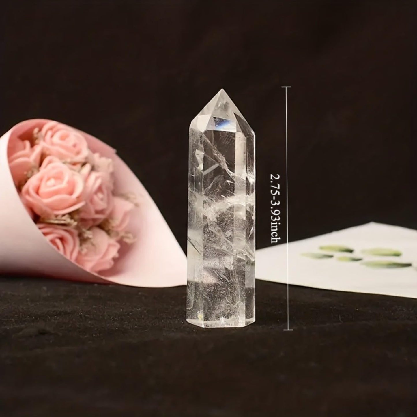 YOUNAIERZX Natural Clear Quartz Crystal Tower Obelisk Hexagonal Prism Stone 70-100mm Polished Healing Crystal for Home Decoration