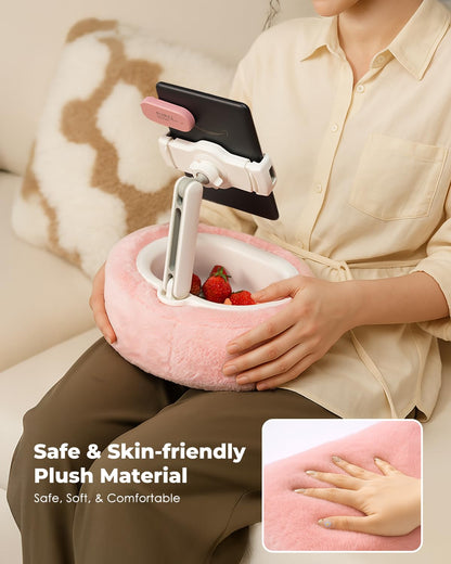 Viozon Tablet Pillow Stand,Kindle Pillow Stand, Compatible with 4-11" Tablet/Phone with Small Bowl, Kindle Holder Accessories,Idea for Reading and Video Watching On Bed,Pink