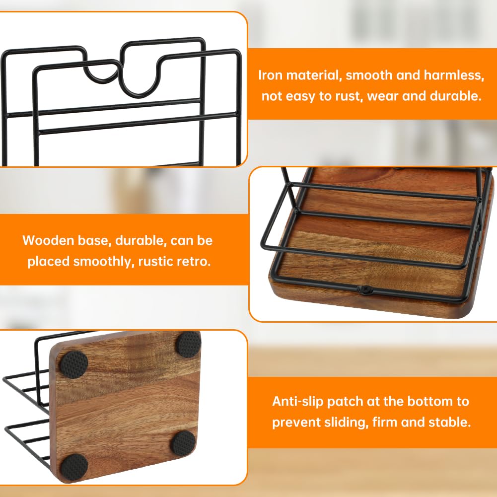 Rustic Napkin Holder for Salt and Pepper Shakers,Napkin Salt and Pepper Holder for Table,Metal Napkin Holder