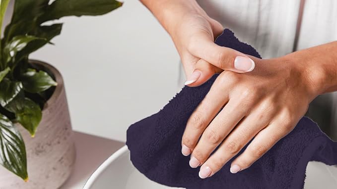 Avalon Towels Cotton Washcloths 24-Pack – 12 x 12 Inch Plum Super Soft &