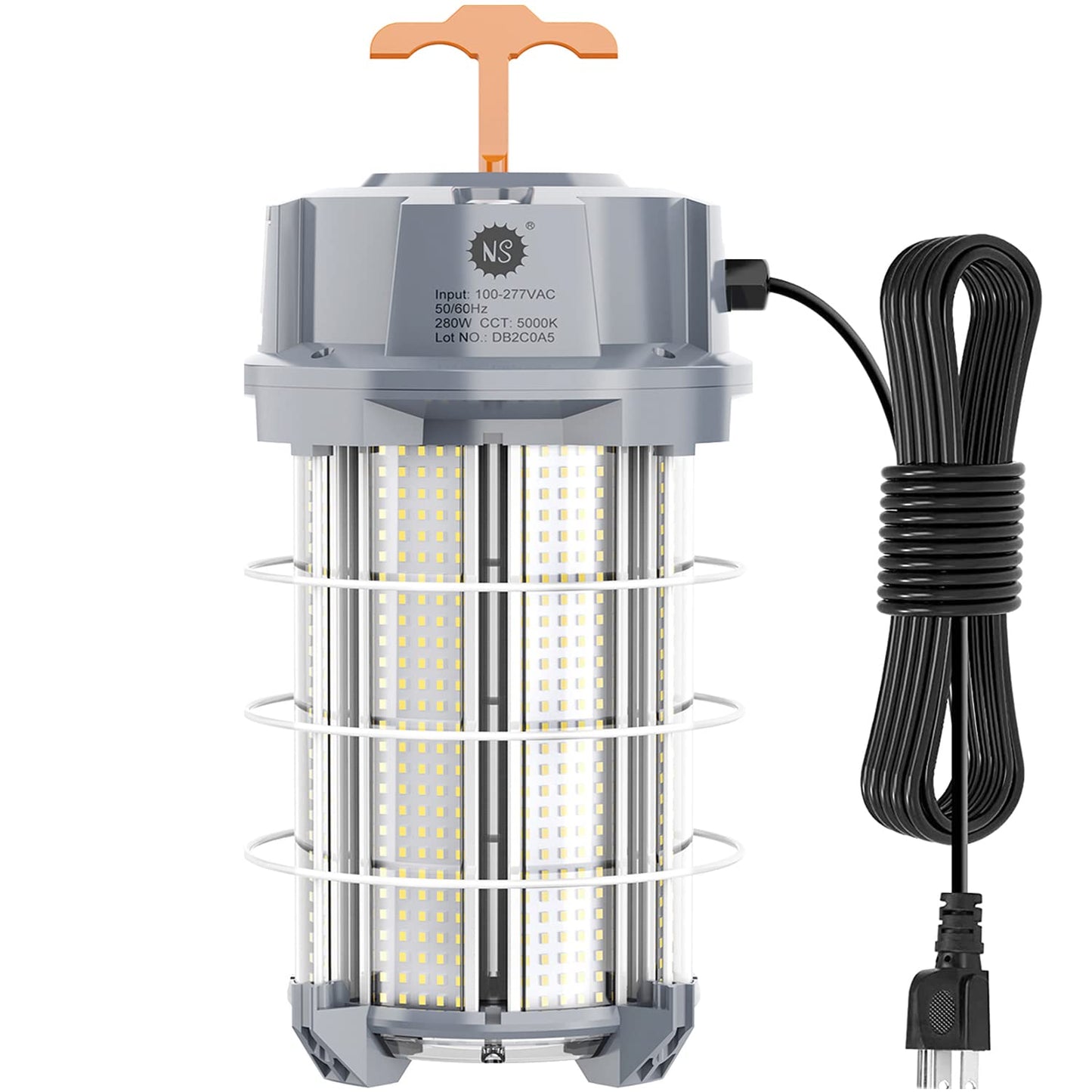 Led Temporary Work Light 280W, Portable Hanging Work Construction Lights, Linkable 5000K 42,000LM Bright for High Bay Jobsite Warehouse Outdoor Indoor Lighting Waterproof…