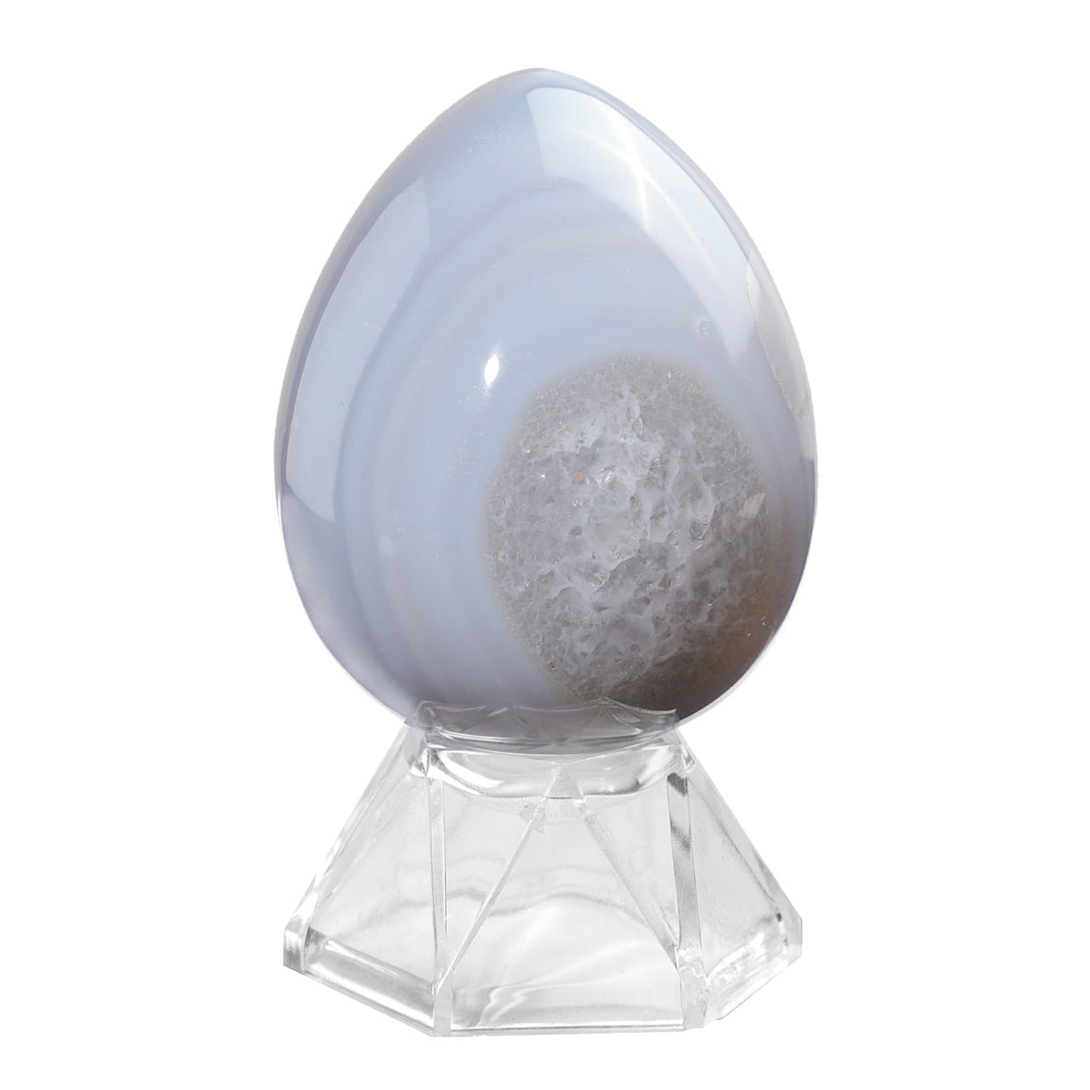 Amogeeli Natural Orca Agate Crystal Sphere with Acrylic Stand, Healing Crystal Ball for Feng Shui, Meditation, Reiki, Easter Decor and Home Decor, 2.76-3.62"