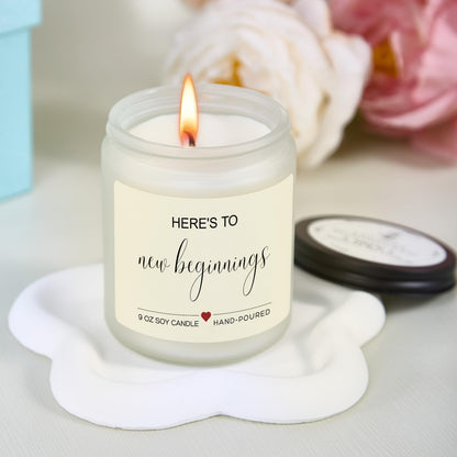Kosmickiss New Beginnings Gifts for Women, Lavender Scented Candle, New Job, Farewell, Congratulations, Divorce Gifts for Women, Men, Coworkers, Friends