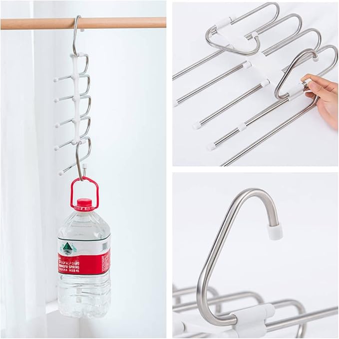 Upgrade Azeroth Pants Hangers 4 Pack Space Saving S-Type Stainless Steel