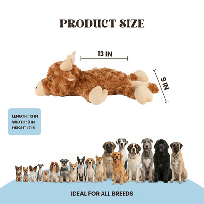 calming buddy - Cow Kit – Puppy Heartbeat Toy Sleep Aid for Dogs, Anxiety Relief Plush Toy with Heat Pack & Lavender, Includes Blanket & Squeaky Toy for All Breeds