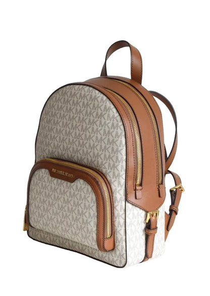 Michael Kors Jaycee Travel Bag Rucksack Size NS White/Brown, vanilla