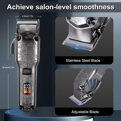 Hatteker Professional Hair Clippers for Men Beard Trimmer Clippers and Trimmer Set Waterproof T-Blade Trimmer Cordless Grooming Kit Nose Body Hair Trimmer Barber Clippers