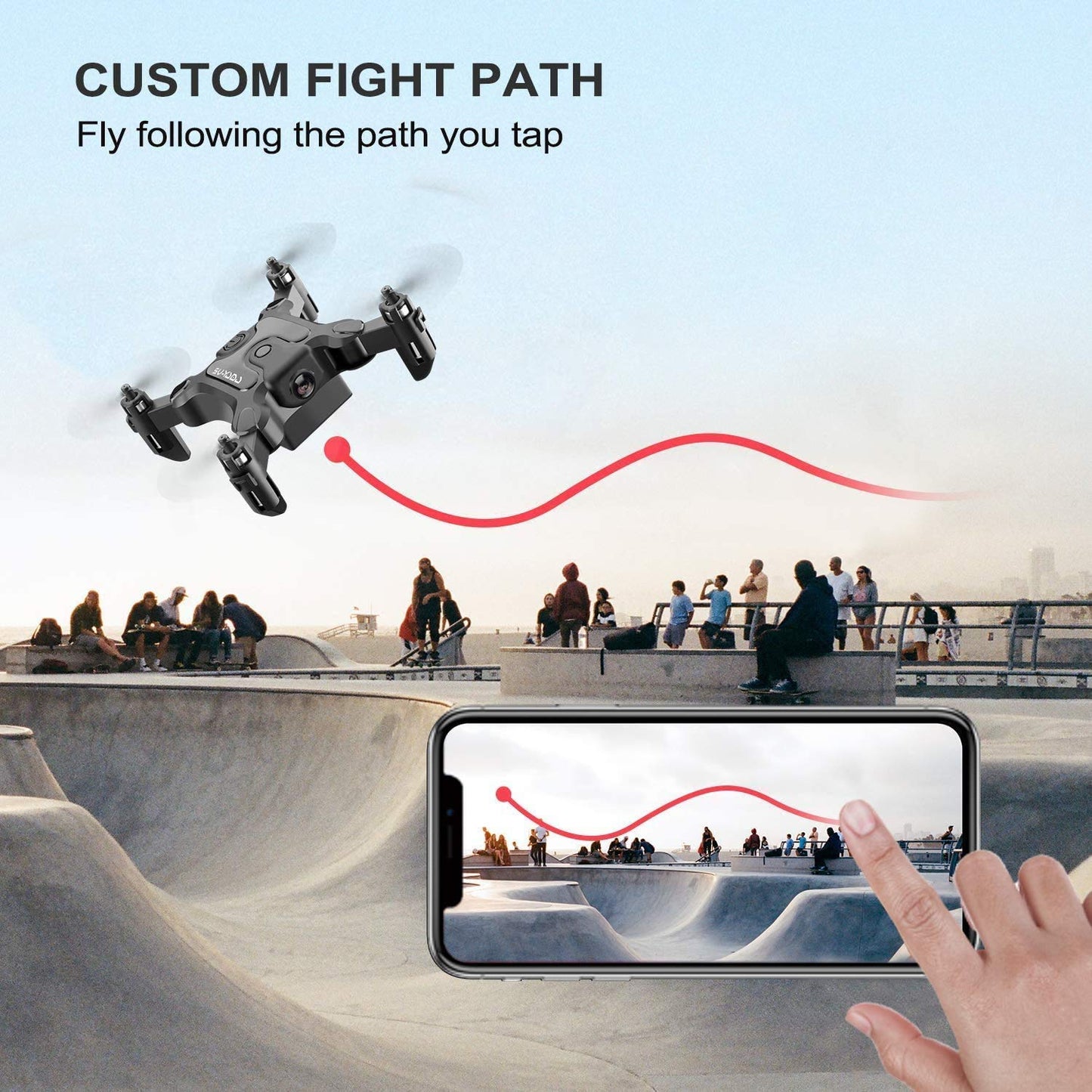 4DRC Mini Drone with 720p Camera for Kids and Adults, FPV Drone Beginners RC Foldable Live Video Quadcopter,App Control,3D Flips and Headless Mode,One Key Return,Altitude Hold,3 Modular Batteries