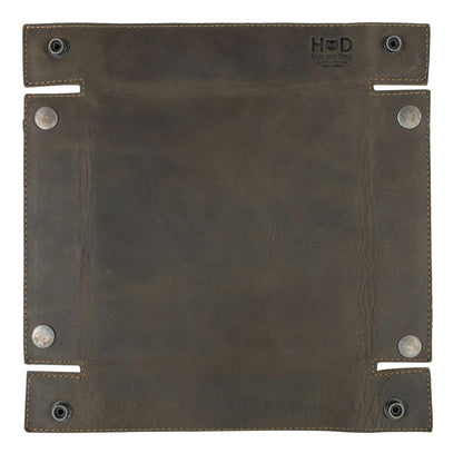Hide & Drink, Leather Catchall Change Keys Coins Jewels Box Tray Big Storage, Handmade Includes 101 Year Warranty :: Dark Jade