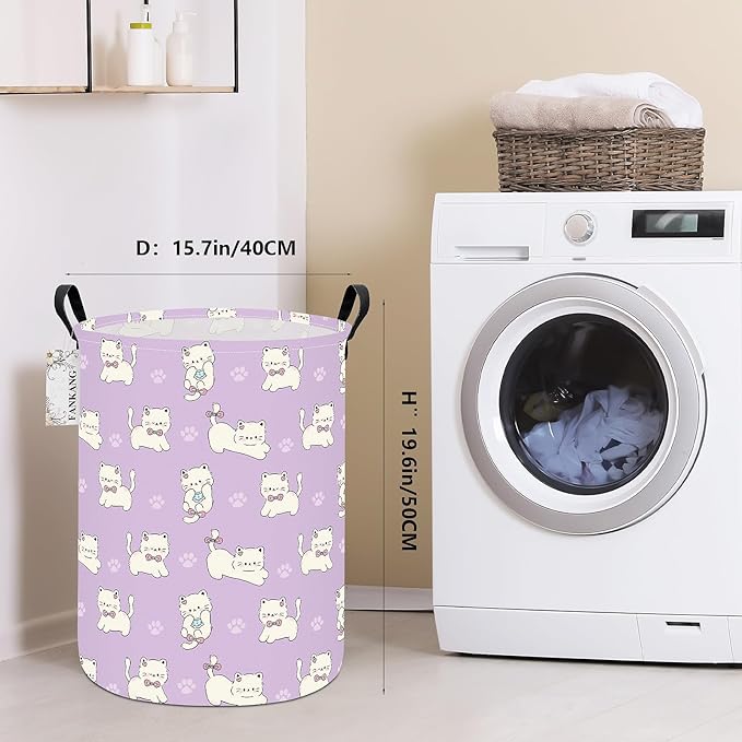 FANKANG Storage Basket, Nursery Hamper Canvas Laundry Basket Foldable