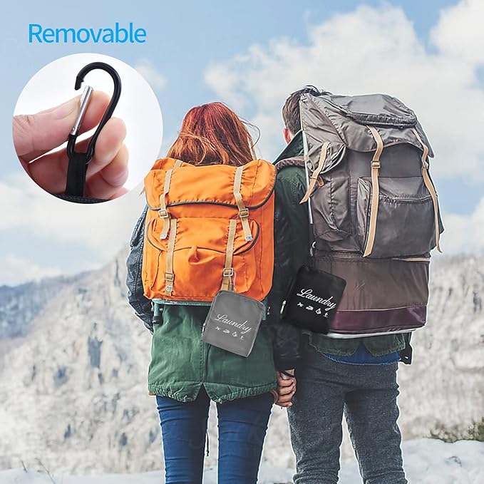 2 Pcs JHX Travel Laundry Bags, Dirty Clothes Organizer【Upgraded】with Handles