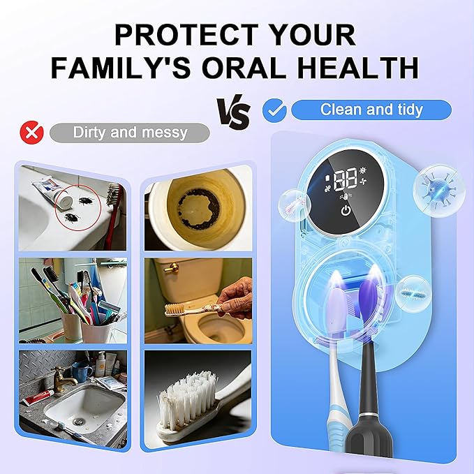 Toothbrush Holder and Cleaner Razor Holder/Dryer Light Cleaning and Air Drying