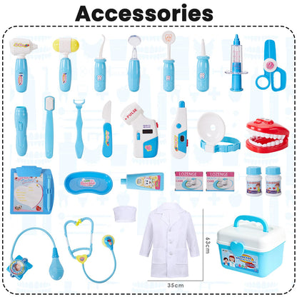 BUYGER Kids Doctors Set Case for Kids Educational Toys for 3 Year Old Boys Medical Play Fancy Dress Up Clothes for Boys, Girls