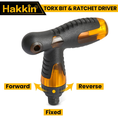 13Pcs Torx Screwdriver Sets Hakkin Torx Bit Set with Ratchet Screwdriver 75mm Torx Security Bit Set S2 Steel T6-T40 Magnetic Tamper Proof torx Bits for Screwdrivers, Impact Drill, Ratchet Wrench etc