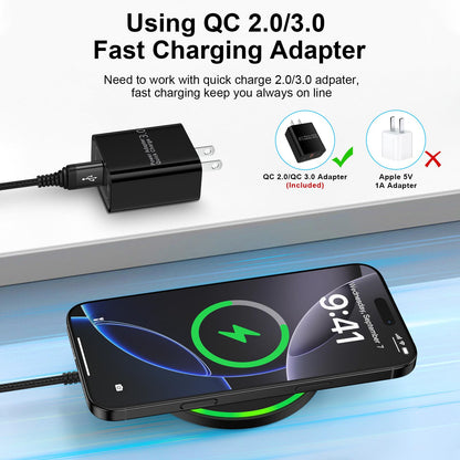 15W Wireless Charger for Motorola Fast Charging Pad for Moto G Power(2025)/Stylus(2025)/Edge+/Edge 70/Razr+/60 Ultra, 2Pack Android Wireless Charging Station for Pixel 10, Samsung S26 S25,with Adapter
