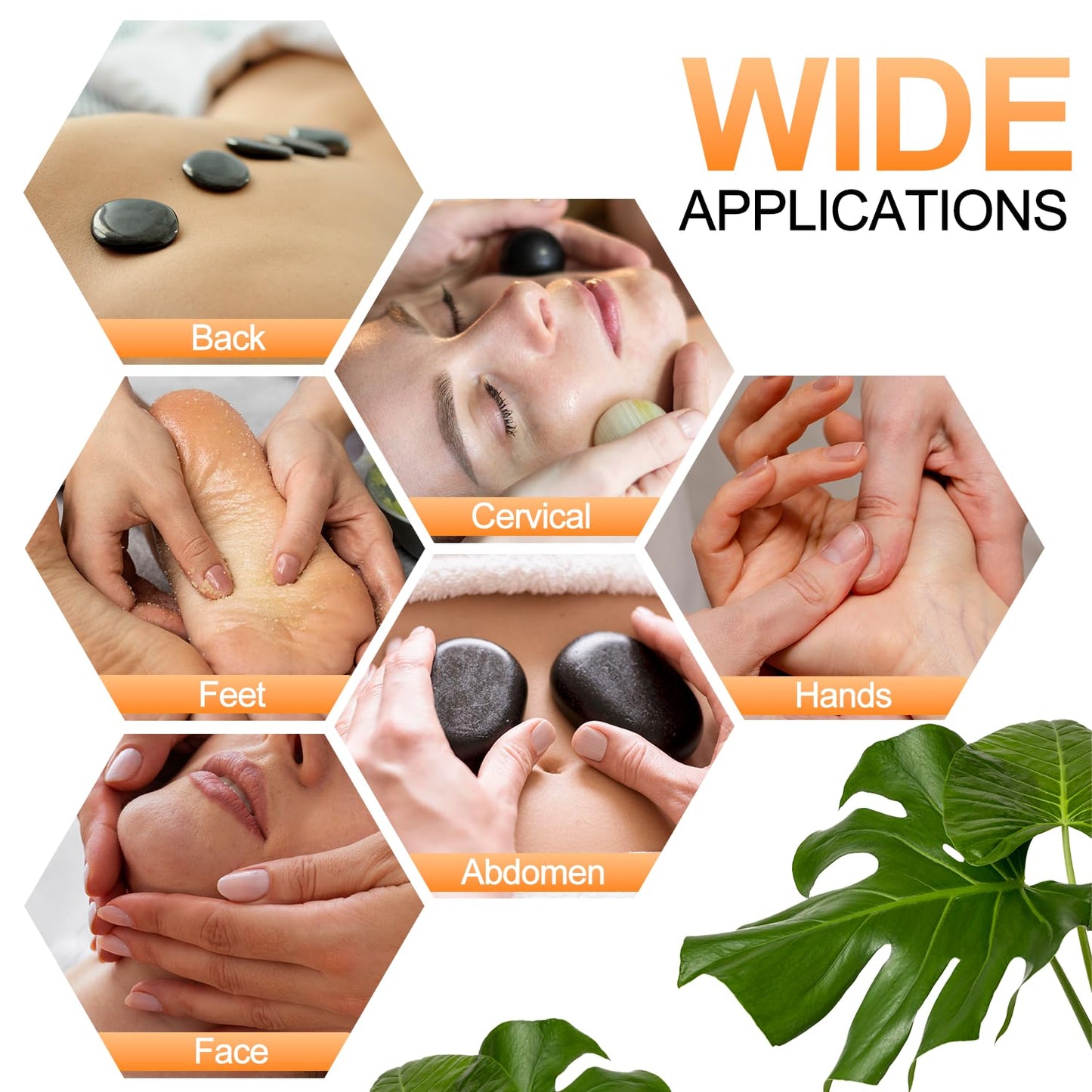 Mezsocly Hot Stones Massage Set, 16PCS Hot Stones Massager with Tray Bamboo Warmer, Temperature Control 86-167°F, Electric Hot Stone Massage Set for Professional or Home Spa, Relaxing, Pain Relief