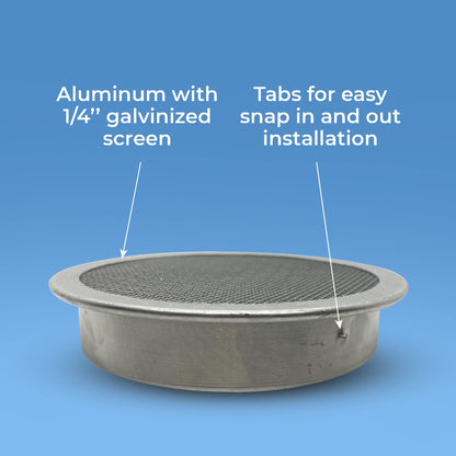 Rain Barrel Screen: 6 inch Round Double Screen Aluminum Does NOT fit IBC Tote