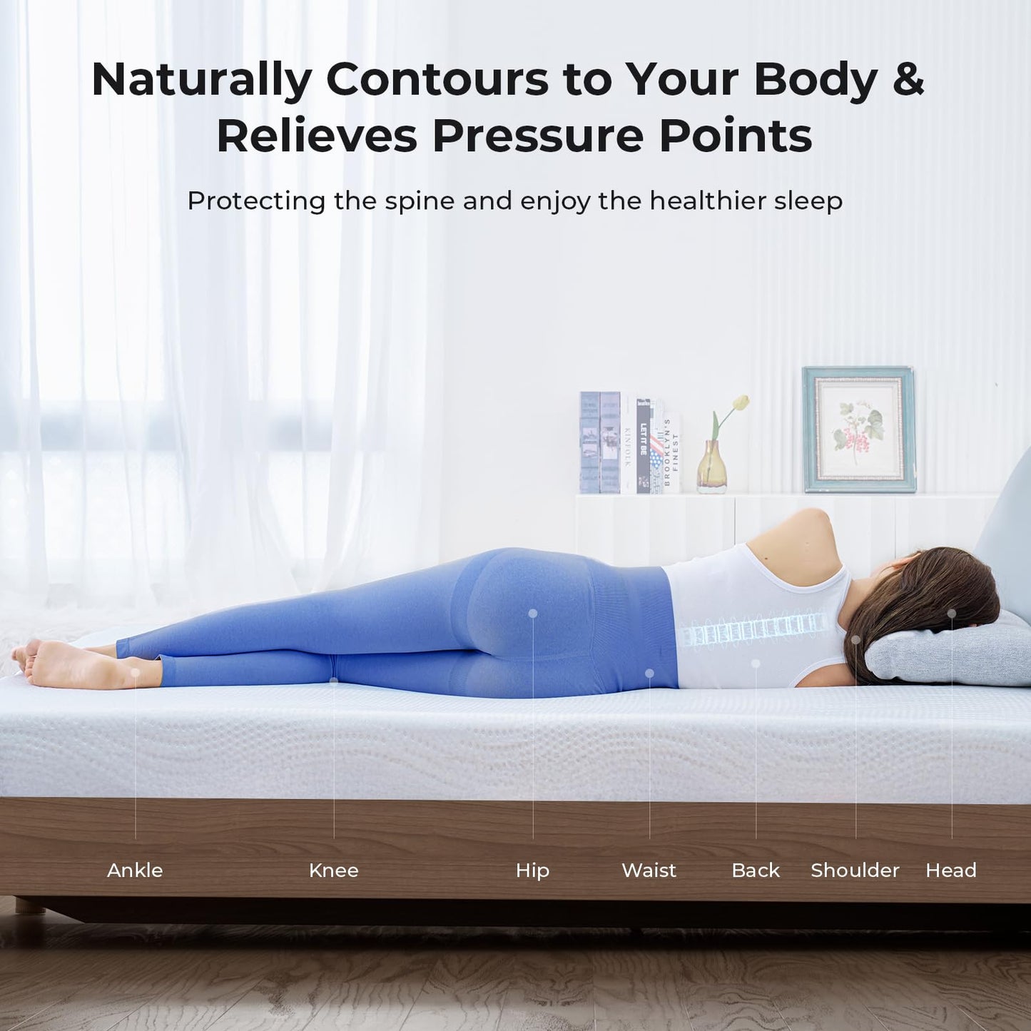 HOMRELEXA Cooling Mattress Topper Twin Size 3 Inch, Cooling Gel & Bamboo Charcoal Memory Foam Mattress Topper for Back Pain Relief, Firm Dual-Layer Foam Bed Pad with Removable Cover College Dorm