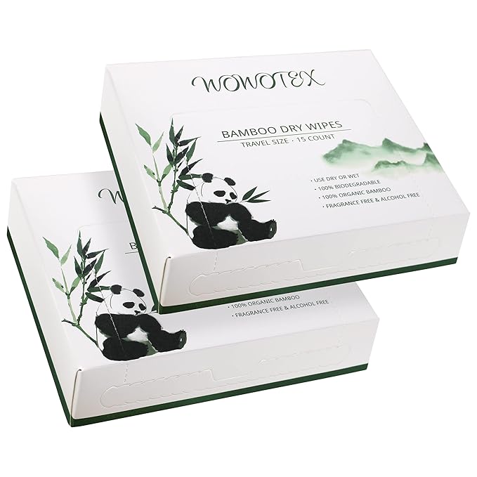 Travel Size Bamboo Viscose Disposable Face Towel Biodegradable Large Dry Face