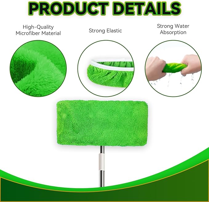 6 Pack Reusable Microfiber Mop Pads Compatible