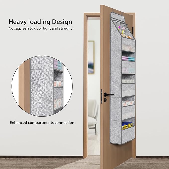 Univivi 6-Shelf Over Door Hanging Organizer Fabric Baby Door Storage
