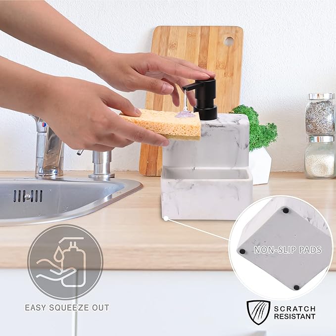zccz Soap Dispenser with Sponge Holder, Liquid Hand and Dish Soap Dispenser