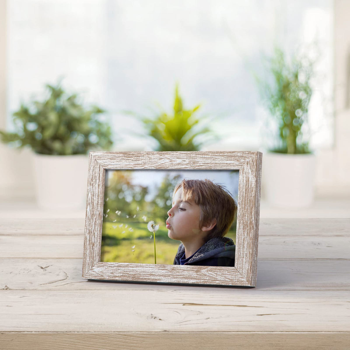 Giftgarden 4x6 Picture Frame Distressed Beige White Set of 12, Multi Rustic Wood Grain 4 by 6 Photo Frames Bulk for Wall or Tabletop Display