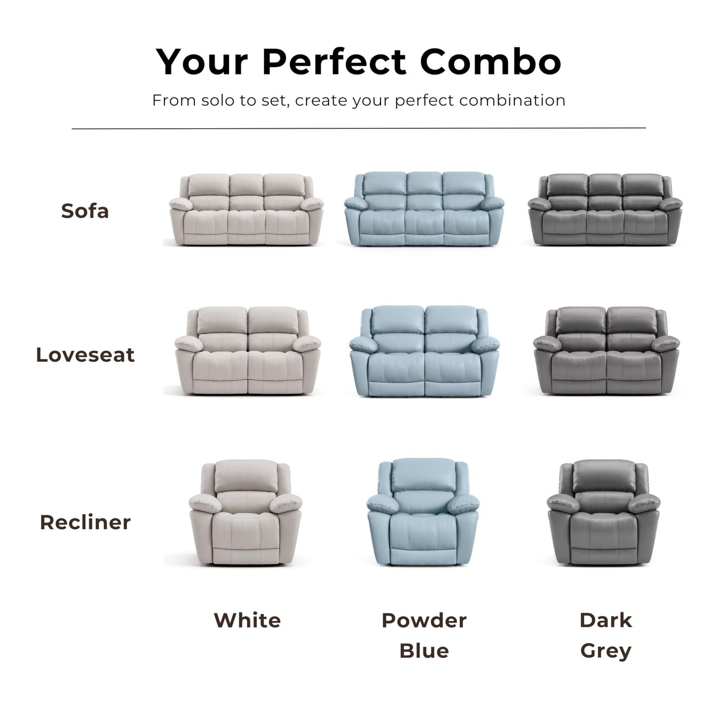 Furniture of America Sorin Modern Leather Recliner Loveseat with Pillow Armrests and High Density Foam, Reclining Sofa, Comfortable Couch for Living Room, Office, FSC Certified, Dark Gray