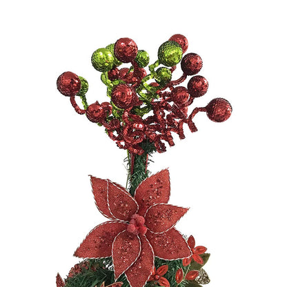 ZHANYIGY 6PC Set Green Christmas Tree Decoration Sequins Ball Curly Pick, Christmas Tree Decorations Christmas Tree Topper Star Home Office Perfect Party Decorations Gifts