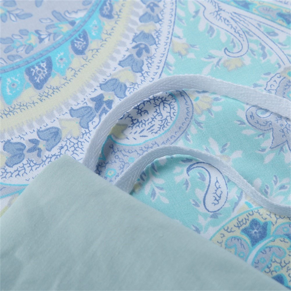 Brandream Boho Paisley Duvet Quilt Cover King Size with Pillowcases Luxury Bedding Set Bohemian Damask Medallion 800TC Egyptian Cotton Sateen - Blue 3pcs