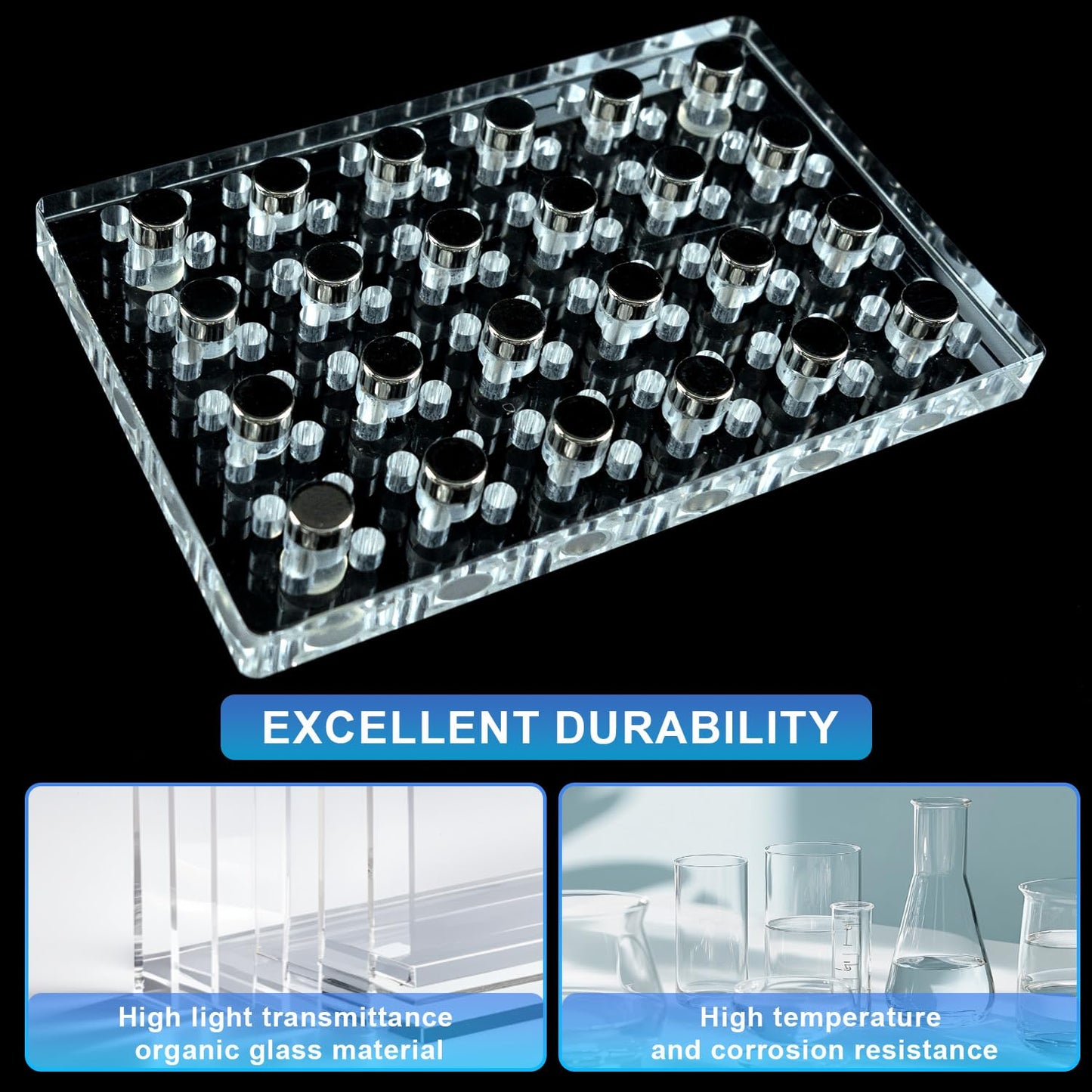 VISOSCI Lab Use Magnetic Rack Separator for DNA, RNA or Protein Purification for 96-Well deep Well Plate for 0.1ml or 0.2ml 96-Well microplate