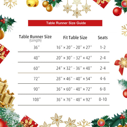 Joyfol Day Red Christmas Jacquard Table Runners,Waterproof Table Runner for Xmas Holiday Winter Festival Kitchen Dining Tabletop Decoration(14 x 72 Inch)