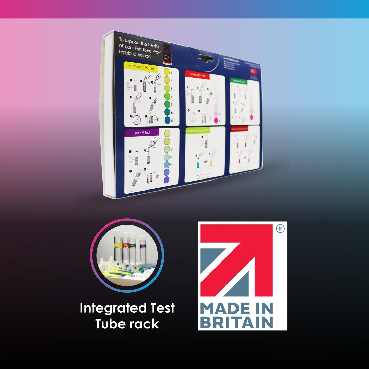NT Labs Aquarium Lab Multi Test Kit (All-in-one Water Testing Kit - Ammonia, Nitrite, Nitrate, pH, General Hardness (GH) and Carbonate Hardness (KH)), Accurate Results, Up to 200 Tests, Easy to Use