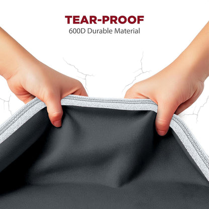 HOLDN' STORAGE Premium Wrapping Paper Storage Container - Durable 600D Tear-Proof, Fits 27 Rolls Gift Wrap, Extra Pockets for Ribbons & Bows, Underbed Storage - Ideal for Holiday Christmas, Black/White Trim