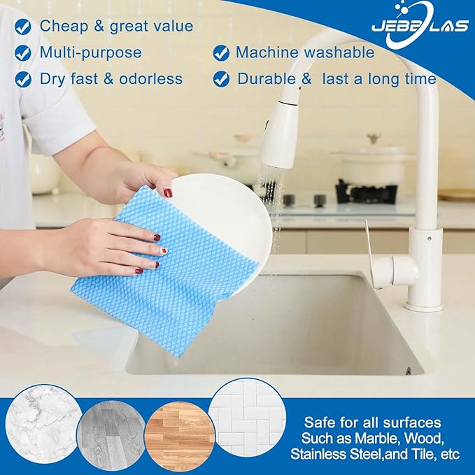 JEBBLAS Disposable Cleaning Towels and Dish Cloths, Reusable Towels, Handy