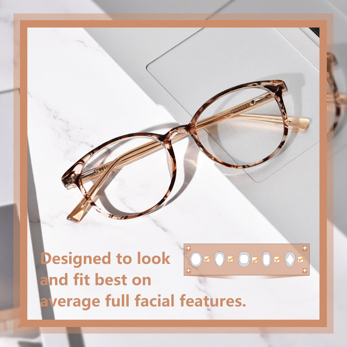 OPTOFENDY Blue Light Glasses for Women, TR90 Blue Light Blocking Glasses Relieve Eyestrain & Anti UV400 Rays