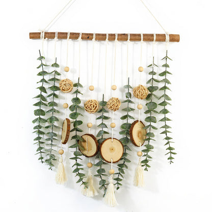 NLHH 21’’ Eucalyptus Wall Hanging Decor Artificial Eucalyptus Plant Fake Greenery Leaves Boho Wall Decor with Wooden Stick for Bedroom Bathroom Kitchen Rustic Farmhouse Home Living Room Decoration