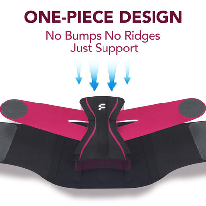 Fitomo 0.5mm Ultra Thin Back Brace for Women Men, Seamless Yoga Fabric for All Day Comfort, Wear under Clothes, Enhanced Lumbar Pad for Lower Back Pain Relief, Sciatica, Posture, Lifting, Rose, Size L