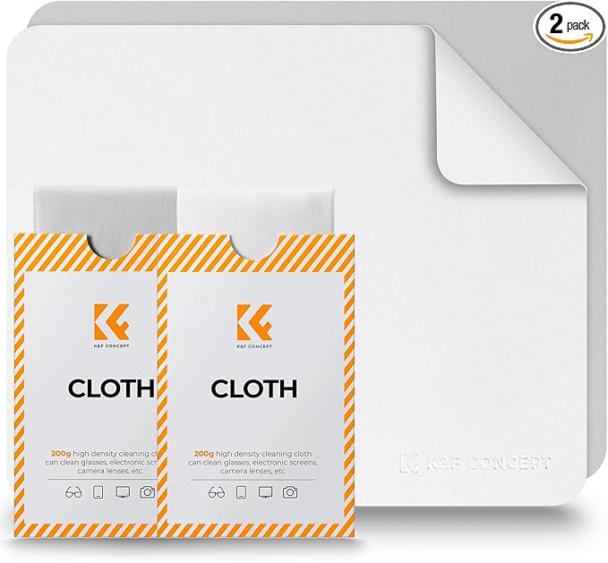 K&F CONCEPT 2 Pack Lens Cleaning Cloth | Microfiber Cleaning Cloth | Glasses