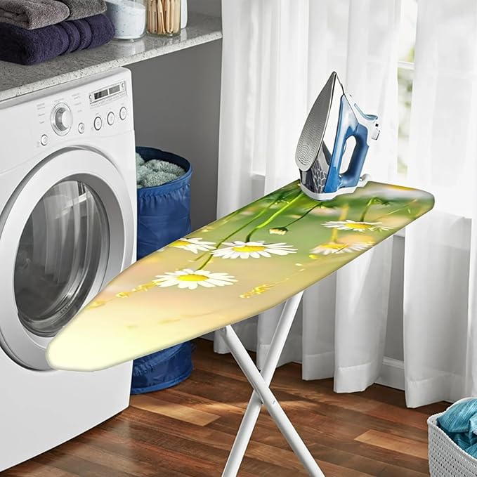 Nuxovilar White Daisy & Yellow Floral Pattern Ironing Board Cover, 15×54 inch