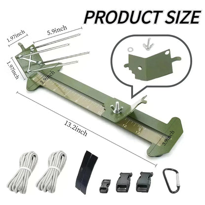 KOKKOYA Paracord Jig Tools Bracelet Making Kit Accessories Adjustable Paracord Jig Kit with 2 Cords and 3 Buckles Bracelet Adjustable Length 4" to 13" (Kahki)