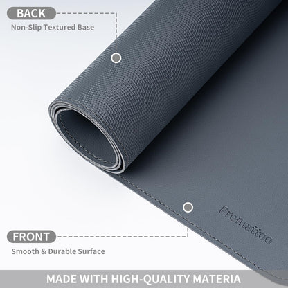 PROMATTOO Oversized Non-Slip Desk Pad Protector with Premium Gift Box – Vegan Leather Waterproof Laptop Mat for Keyboard & Mouse, Grips Desk Firmly – Large Office Pad– Dusk Navy
