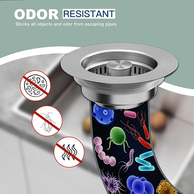 Sink Drain Strainer 3 in 1, 304 Stainless Steel Pop Up Sink Stopper,