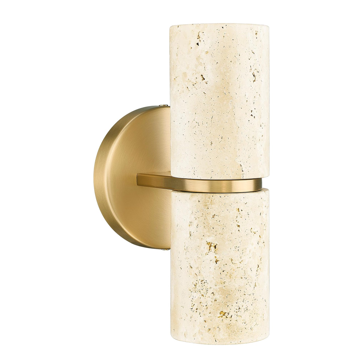 FEMILA Natural Weathered Stone Wall Sconce, 8.7" Rustic Stone Wall Lights, Come with 3000K Bulbs, Gold Wall Lamp for Bedroom, Living Room, Kitchen, 4FS107B-2 BG-NS