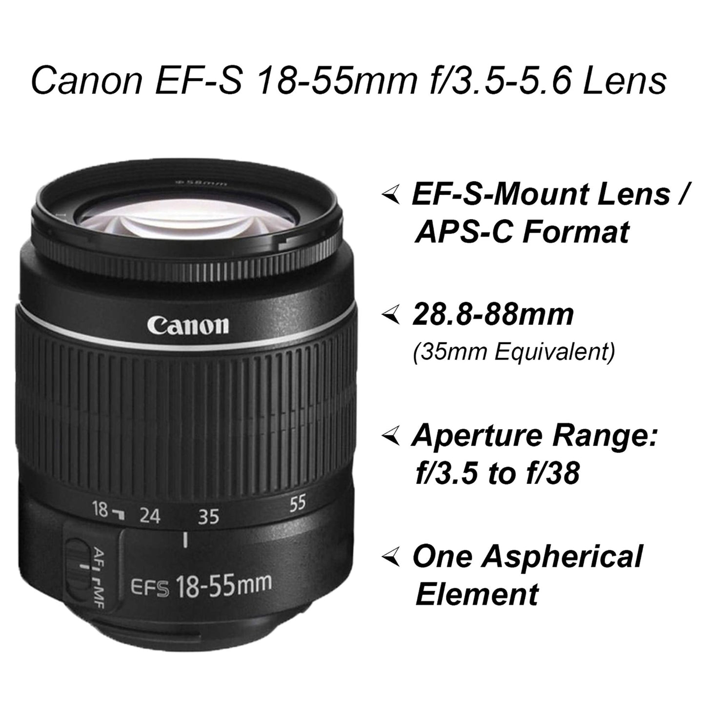 Canon EOS 2000D / Rebel T7 DSLR Camera with EF-S 18-55mm Lens + SanDisk 32GB Card Tripod Case Wideangle Lenses ZeeTech Accessory Bundle (20pc Bundle) (18-55MM, Card) Black (Renewed)